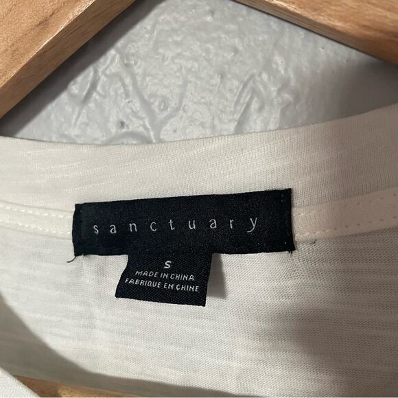 Sanctuary by Anthropologie White Eyelet Puff Sleeve Blouse T shirt Size Small - Picture 4 of 7